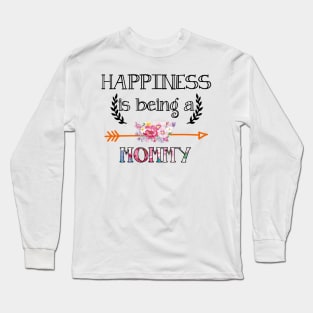 Happiness is being Mommy floral gift Long Sleeve T-Shirt